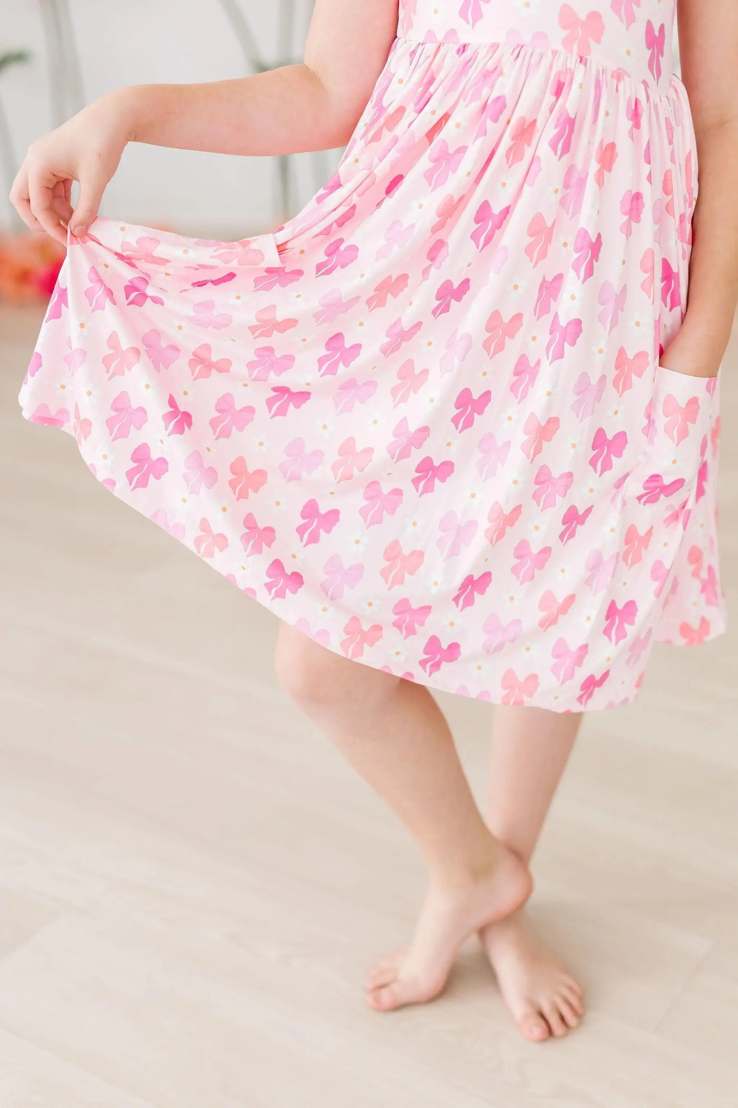 Bow Beauty S/S Pocket Twirl Dress - Mila & Rose ® - Flyclothing LLC