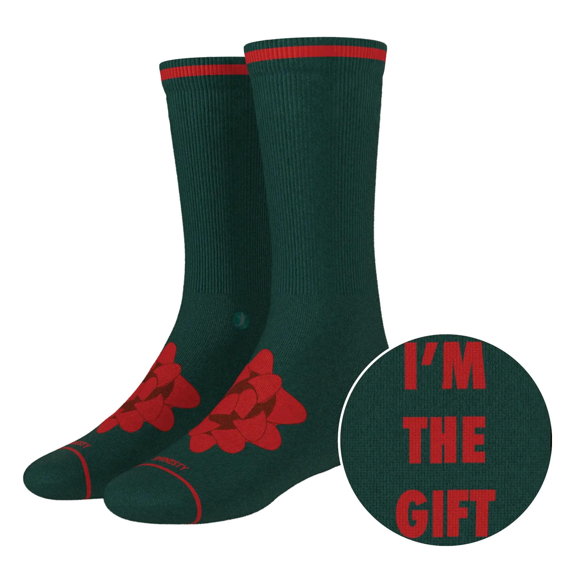 The Bow On Top | Ribbon Present Heel Hammock™ Crew Socks - Shinesty - Flyclothing LLC
