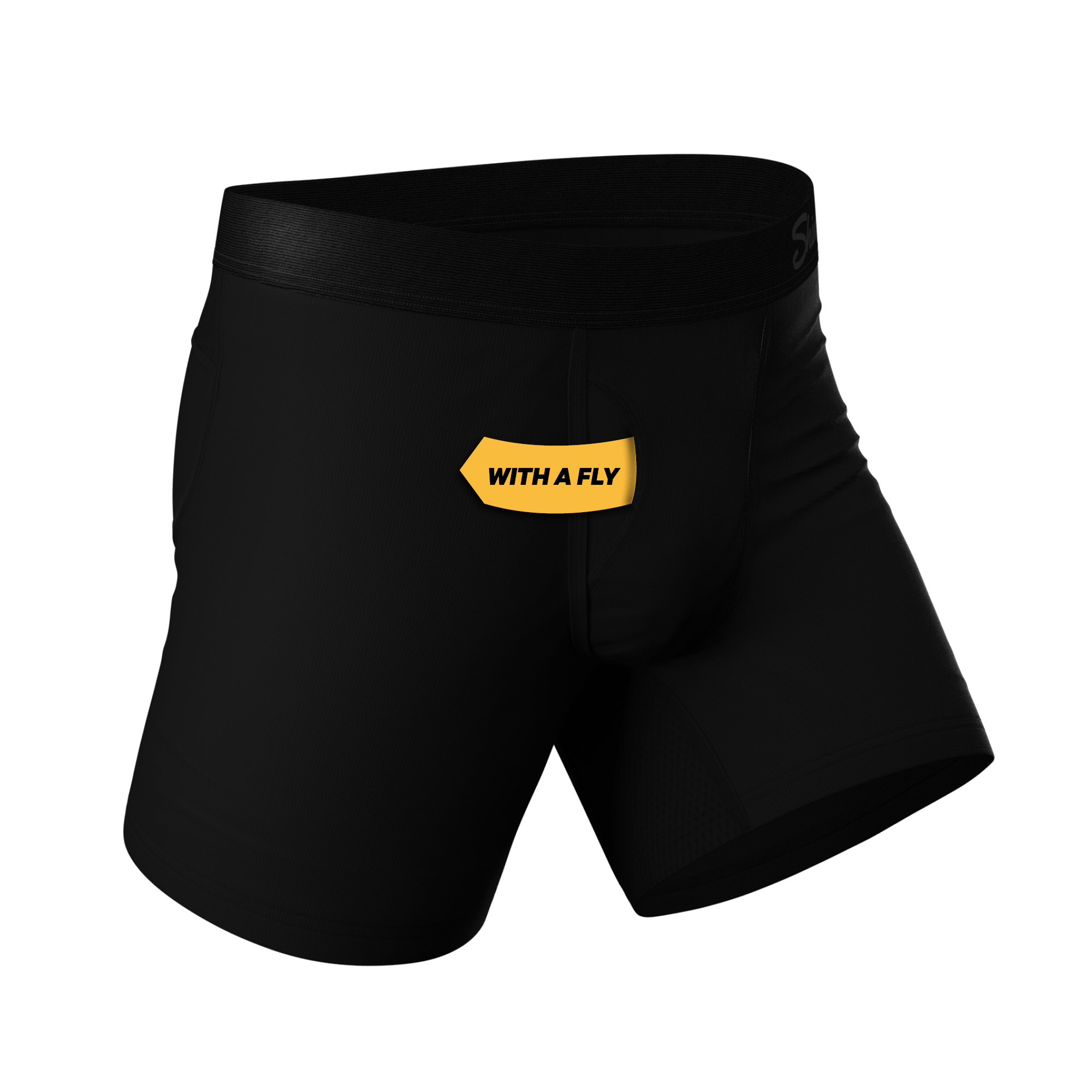 The Threat Level Midnight | Black Ball Hammock® Pouch Underwear With Fly - Shinesty