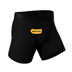 The Threat Level Midnight | Black Ball Hammock® Pouch Underwear With Fly - Shinesty