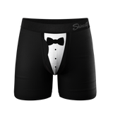 The 009 | Black Tuxedo Ball Hammock® Pouch Underwear With Fly
