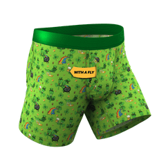 The 3 Leafs To The Wind | St Patricks Day Clovers Ball Hammock® Pouch Underwear With Fly - Shinesty