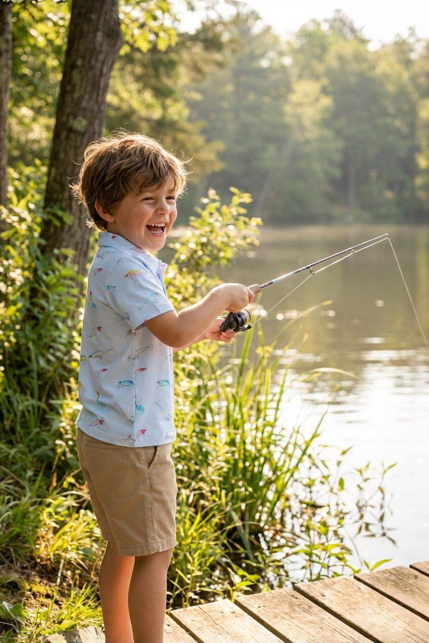 Boys Fish Hook S/S Polo - Mila & Rose ® - Flyclothing LLC