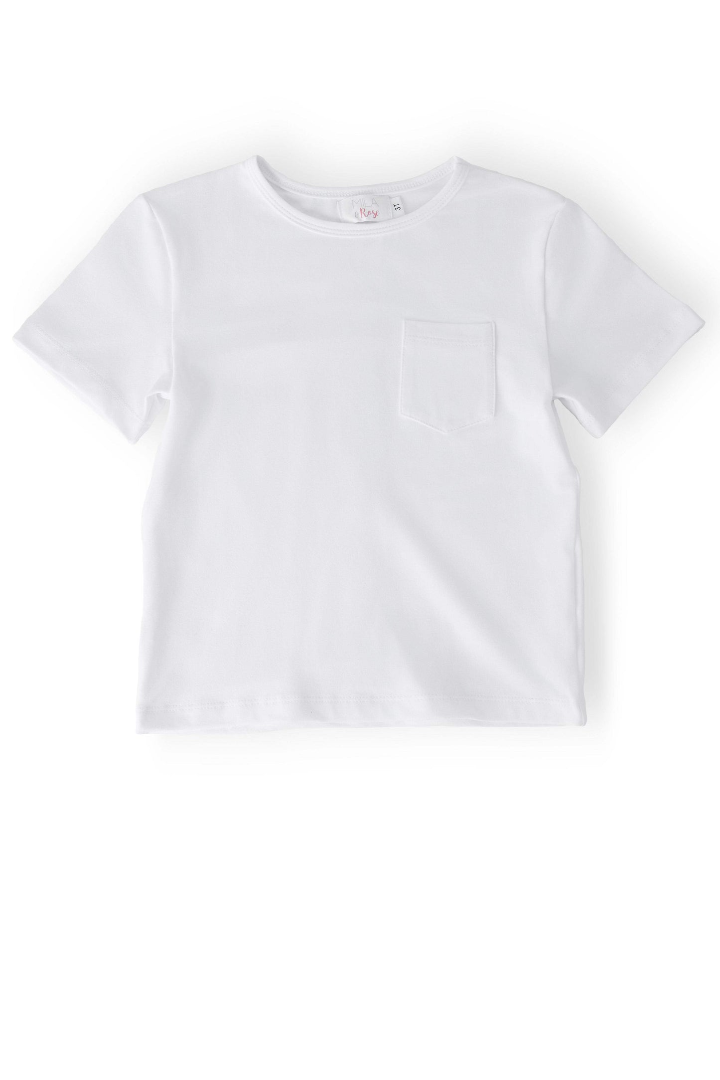 Boys White S/S Pocket Tee - Mila & Rose ® - Flyclothing LLC