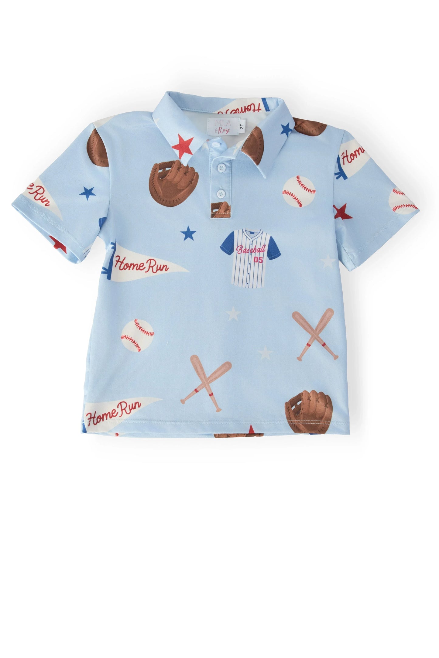 Boys Home Run S/S Polo - Mila & Rose ® - Flyclothing LLC