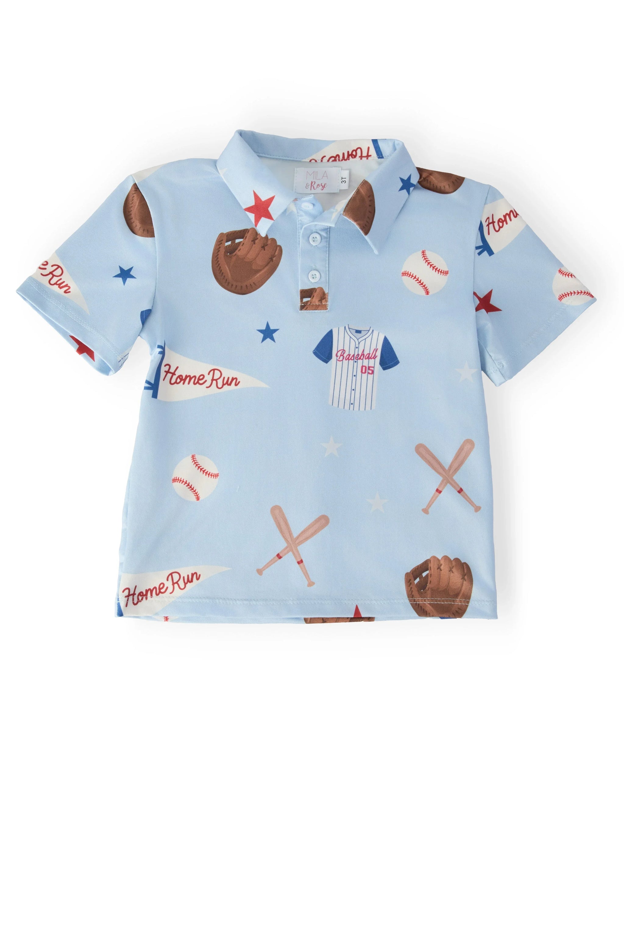 Boys Home Run S/S Polo - Mila & Rose ® - Flyclothing LLC