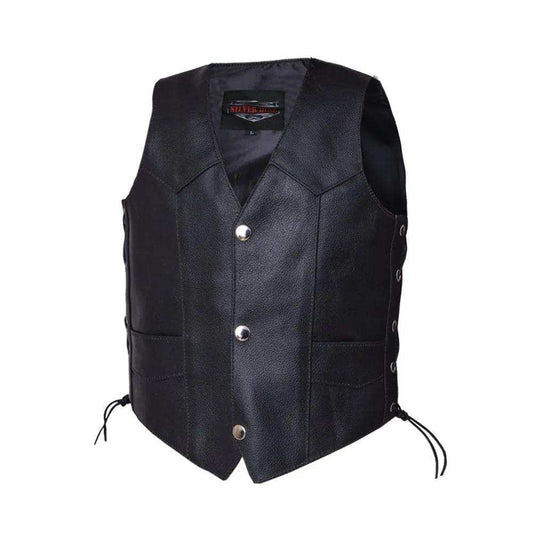 1018.SL - Boys Premium Leather Vest – Classic Style - Unik Just for Bikers - Flyclothing LLC