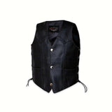 Boys Premium Leather Vest – Classic Style - Unik Just for Bikers - Flyclothing LLC
