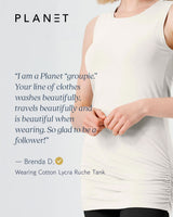 Cotton Lycra Ruche Tank - Walnut - PLANET by Lauren G - Flyclothing LLC