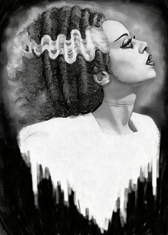 Black Market Art Company Bride of Frankenstein Profile Print