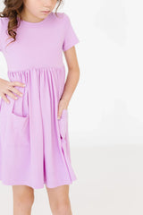 Bright Lilac S/S Pocket Twirl Dress - Mila & Rose ® - Flyclothing LLC