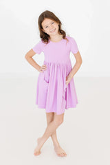 Bright Lilac S/S Pocket Twirl Dress - Mila & Rose ® - Flyclothing LLC