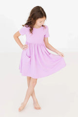 Bright Lilac S/S Pocket Twirl Dress - Mila & Rose ® - Flyclothing LLC