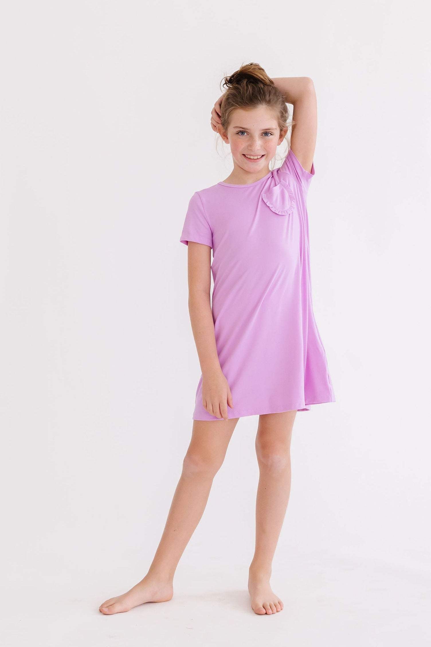 Bright Lilac T-Shirt Dress - Mila & Rose ® - Flyclothing LLC