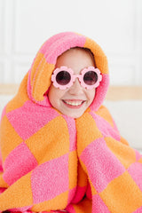 Bright Pink/Orange Checker Cozy Blanket - Mila & Rose ® - Flyclothing LLC