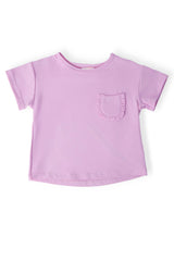 Bright Lilac Ruffle Pocket Tee - Mila & Rose ® - Flyclothing LLC