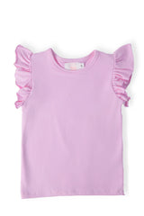 Bright Lilac S/S Ruffle Tee - Mila & Rose ® - Flyclothing LLC