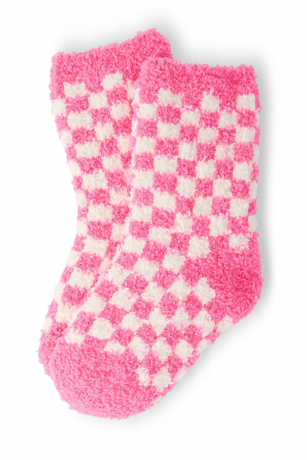 Bright Pink Checker Cozy Socks - Mila & Rose ®