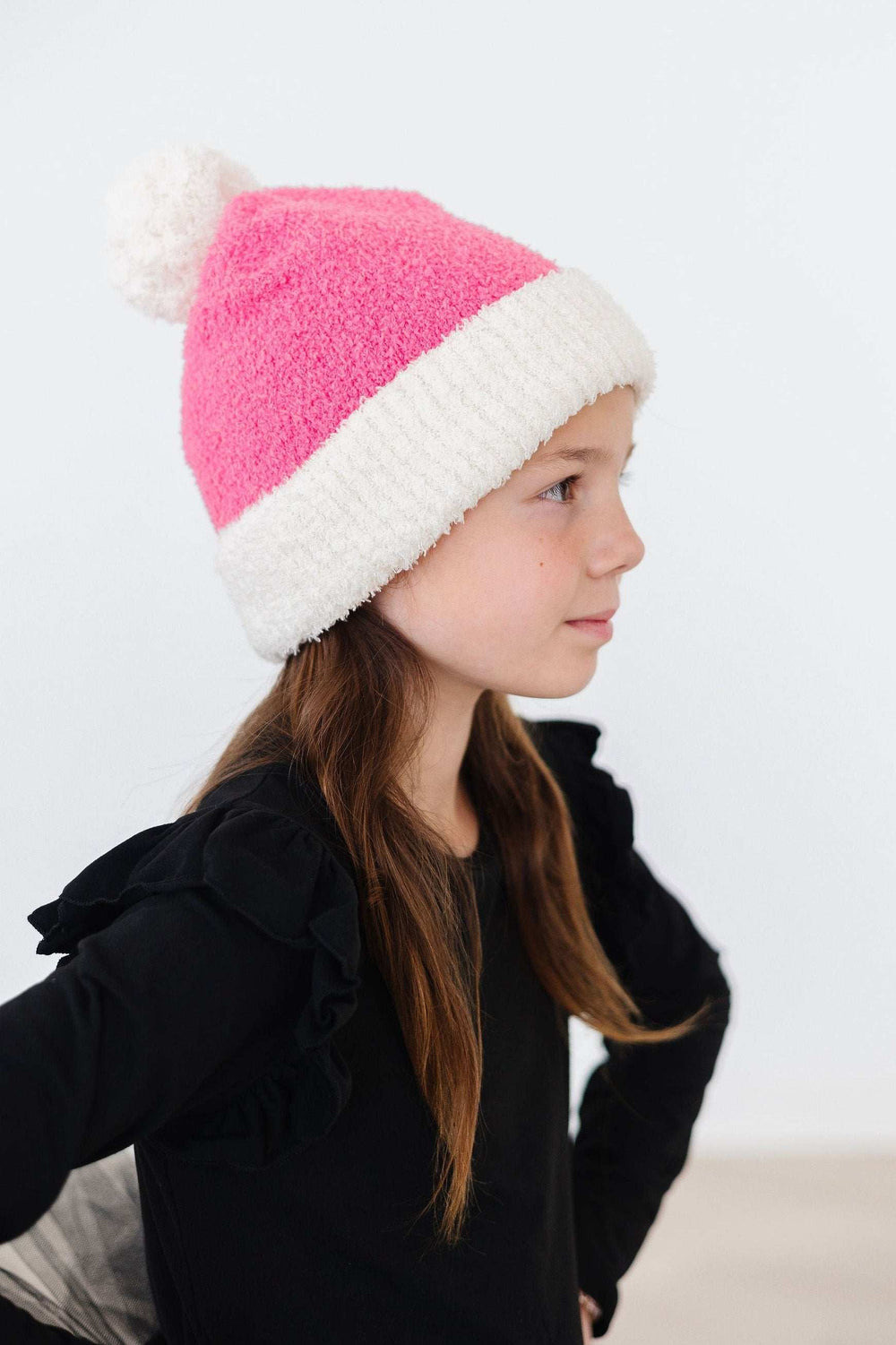 SALE Bright Pink/Coconut Cozy Pom Beanie - Mila & Rose ® - Flyclothing LLC
