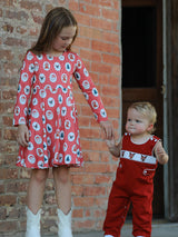 Baby Boys Christmas Reindeer Smocked Red Jonjon - Rylee Faith Designs - Flyclothing LLC
