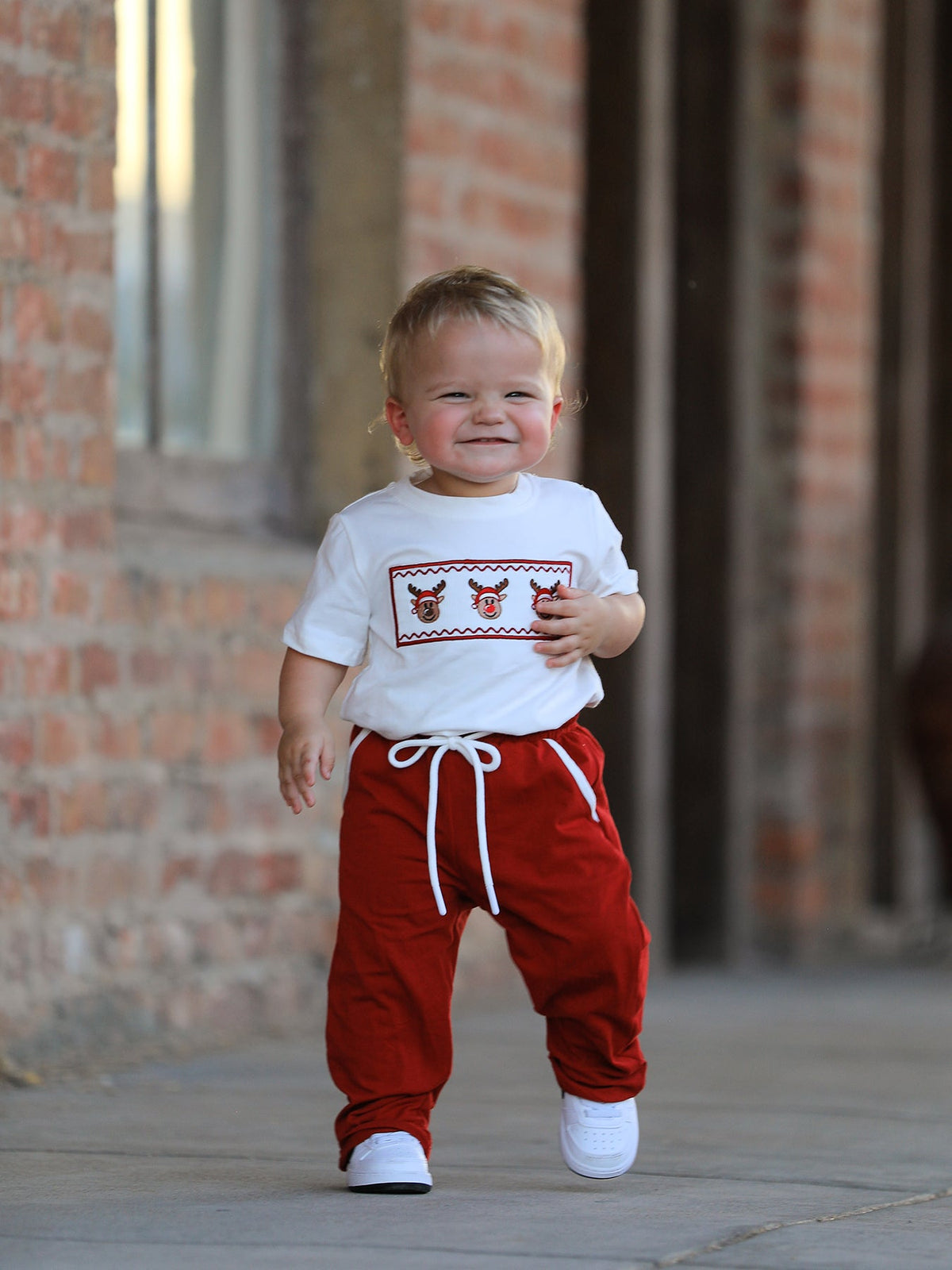 Boys Christmas Reindeer T-Shirt & Pants Set - Rylee Faith Designs - Flyclothing LLC
