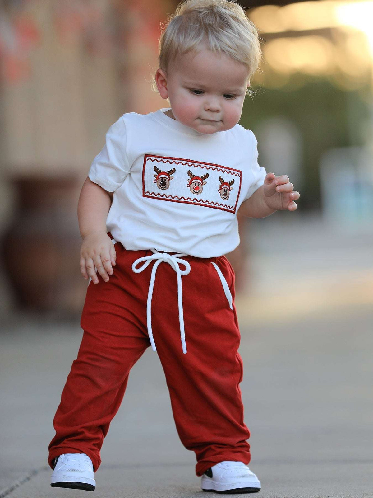Boys Christmas Reindeer T-Shirt & Pants Set - Rylee Faith Designs - Flyclothing LLC
