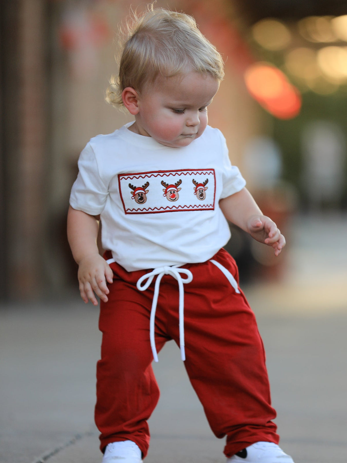 Boys Christmas Reindeer T-Shirt & Pants Set - Rylee Faith Designs - Flyclothing LLC