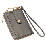 Faux Leather Basket Weave Flat Card Holder Wallet with Wristlet - Madeline Love - Flyclothing LLC