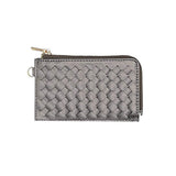 Faux Leather Basket Weave Flat Card Holder Wallet with Wristlet - Madeline Love - Flyclothing LLC