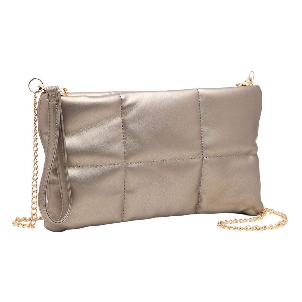 Quilted Solid Faux Leather Crossbody Bag - Madeline Love - Flyclothing LLC