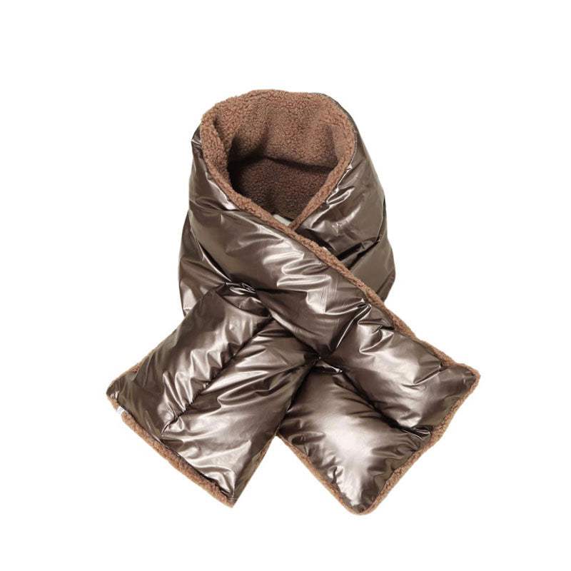 Reversible Puffer Sherpa Pull Through Scarf - Madeline Love - Flyclothing LLC