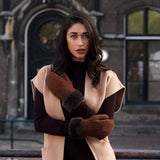 Brooke (brown) – Suede mittens with luxurious sheep fur lining - Leather Gloves Online - Flyclothing LLC