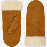Brooke (camel) – Suede mittens with luxurious sheep fur lining