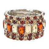 5Pcs Rectangle Round Stone Stretch Multi Layered Bracelets - Madeline Love - Flyclothing LLC
