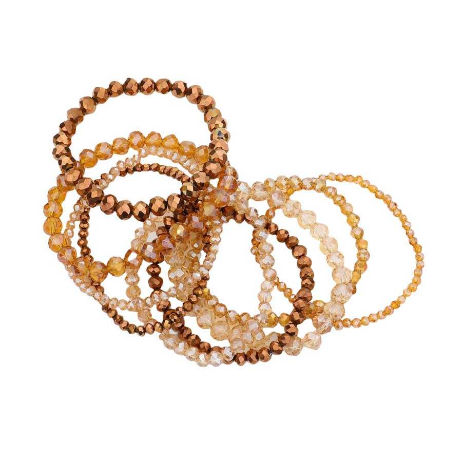 9PCS Faceted Bead Stretch Bracelets - Madeline Love - Flyclothing LLC