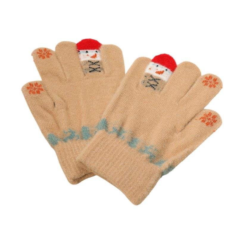 Christmas Theme Pattern Smart Touch Winter Gloves - Madeline Love - Flyclothing LLC