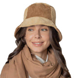 Colorblock Corduroy Bucket Hat - Madeline Love - Flyclothing LLC