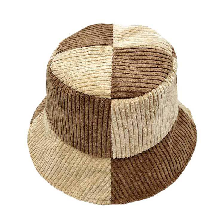 Colorblock Corduroy Bucket Hat - Madeline Love - Flyclothing LLC