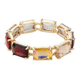 Emerald Cut Stone Stretch Evening Bracelet - Madeline Love - Flyclothing LLC