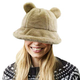 Faux Fur Bear Ear Bucket Hat - Madeline Love - Flyclothing LLC