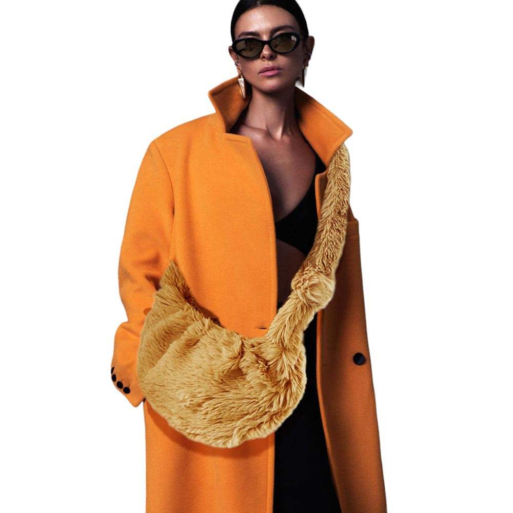 Faux Fur Fuzzy Plush Crossbody Bag - Madeline Love - Flyclothing LLC