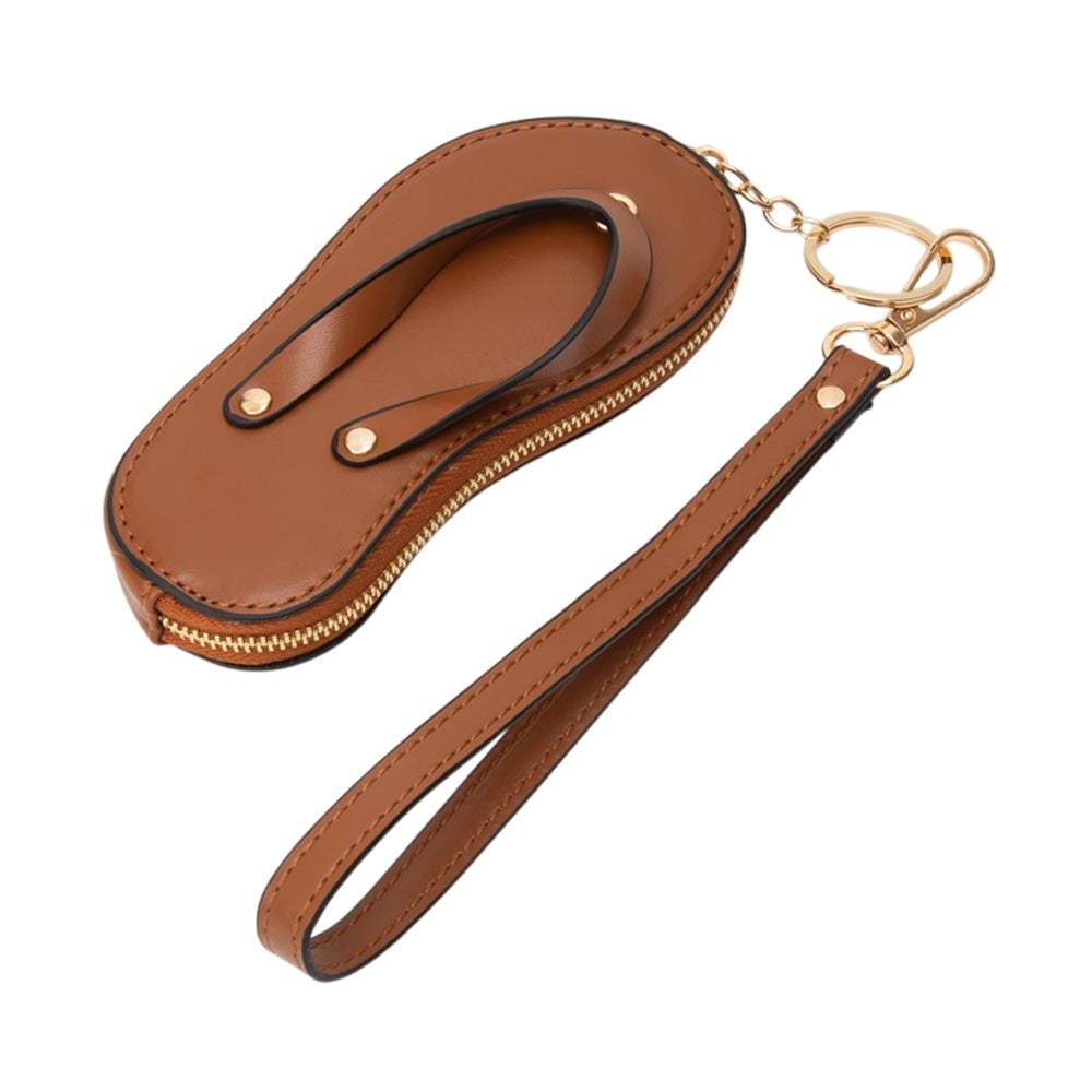 Faux Leather Flip-flop Mini Wristlet Bag Charm Coin Purse - Madeline Love - Flyclothing LLC