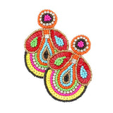 Felt Back Beaded Dangle Earrings - Madeline Love - Flyclothing LLC