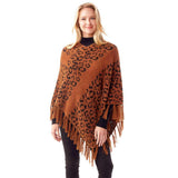 Leopard Patterned Poncho - Madeline Love - Flyclothing LLC