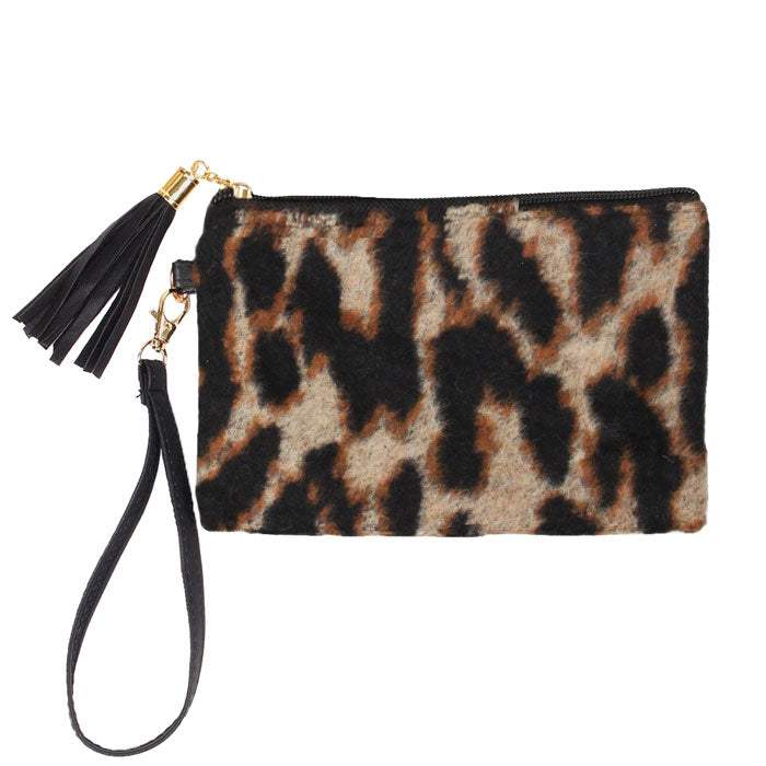Leopard Patterned Wristlet Pouch Bag - Madeline Love - Flyclothing LLC