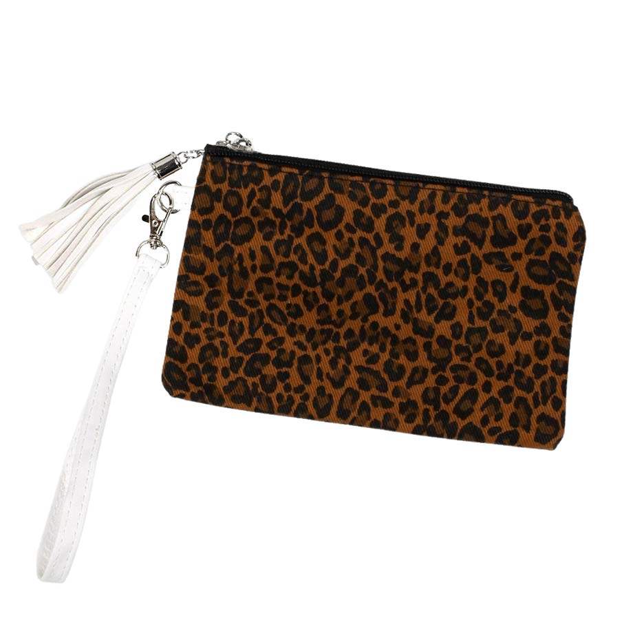 Leopard Patterned Wristlet Pouch Bag - Madeline Love - Flyclothing LLC