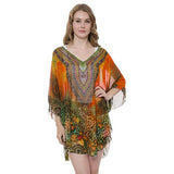 Mixed Print Cover Up Poncho - Madeline Love - Flyclothing LLC
