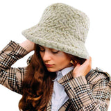 Patterned Faux Fur Solid Bucket Hat - Madeline Love - Flyclothing LLC