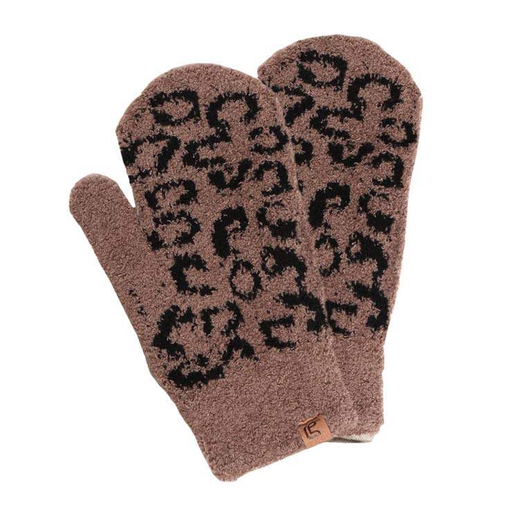 Soft Fuzzy Leopard Mittens - Madeline Love - Flyclothing LLC