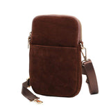 Solid Faux Suede Crossbody Bag - Madeline Love - Flyclothing LLC
